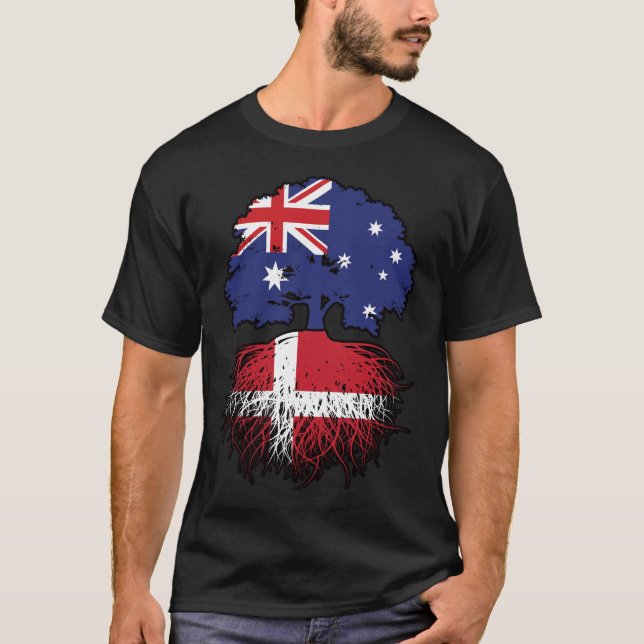 Denmark Danish Australian Australia Tree Roots T-Shirt (Front)