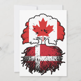Denmark Danish Canadian Canada Tree Roots Flag Invitation