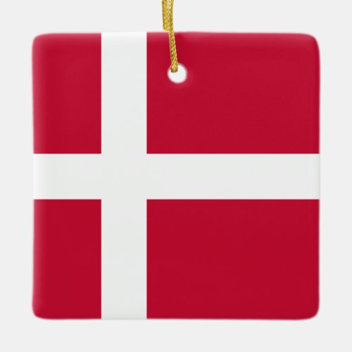 Denmark Danish Flag Ceramic Ornament