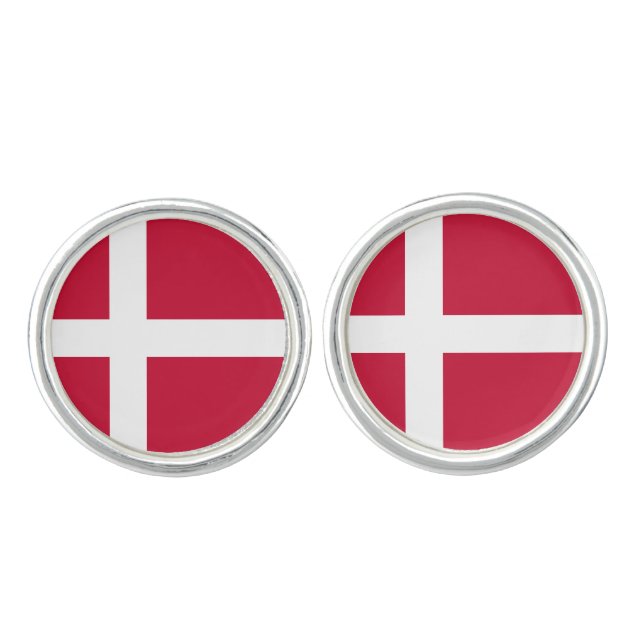 Denmark (Danish) Flag Cufflinks (Front)