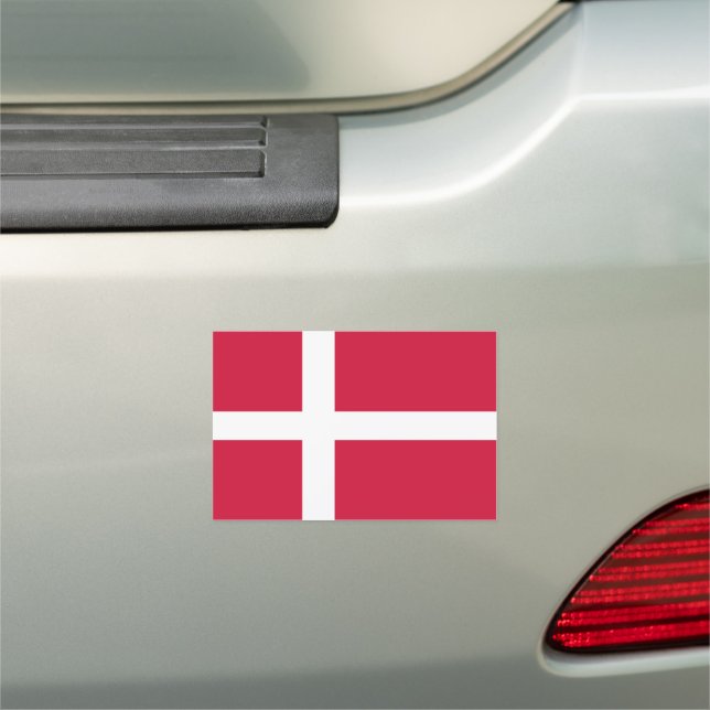 Denmark Danish Flag Dannebrog Nordic Cross Car Magnet (In Situ)