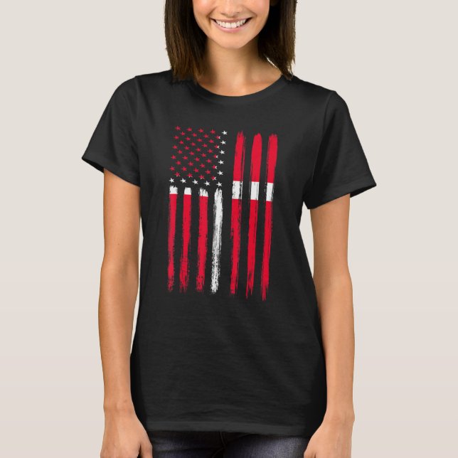 Denmark Danish Flag Football Soccer Fan T-Shirt (Front)