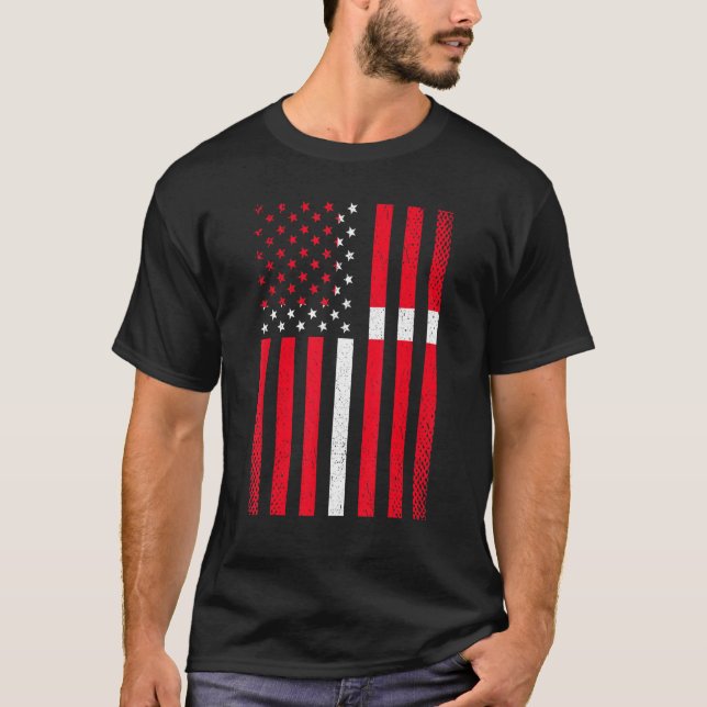 Denmark Danish Flag Football Soccer Sports T-Shirt (Front)