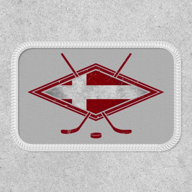 Denmark Danish Flag Hockey Logo Patch (Front)