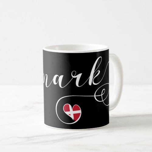 Denmark Danish Flag in Heart Coffee Mug