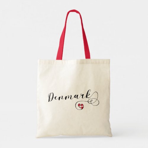 Denmark Danish Flag in Heart Tote Bag