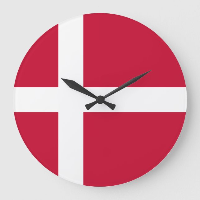 Denmark (Danish) Flag Large Clock (Front)