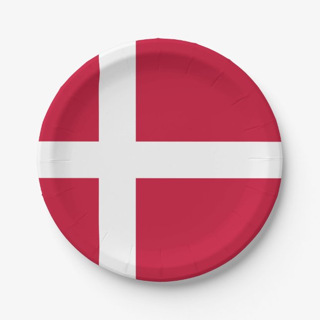 Denmark (Danish) Flag Paper Plates (Front)