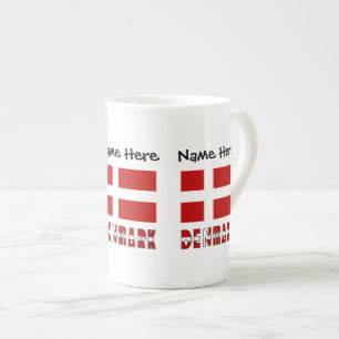 Denmark Danish Flag Personalized  Bone China Mug