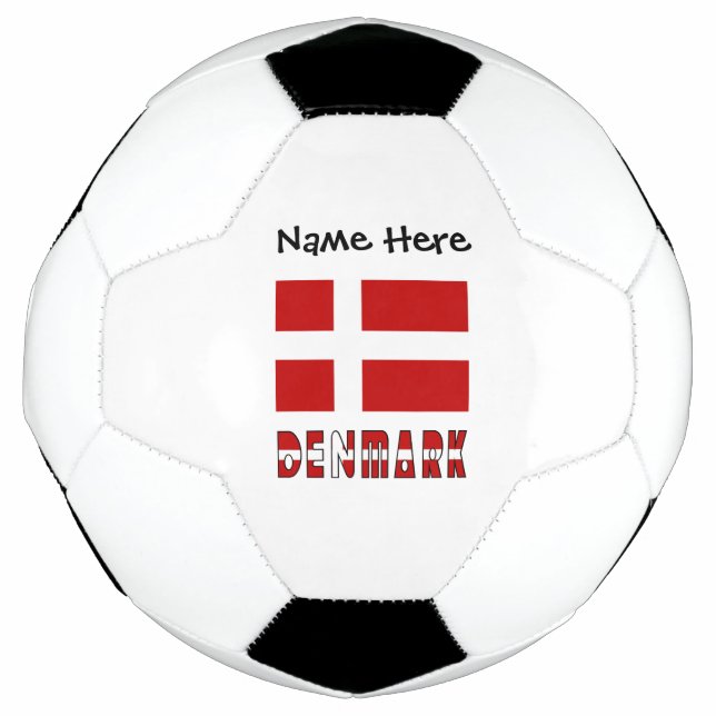 Denmark Danish Flag Personalized  Soccer Ball (Front)