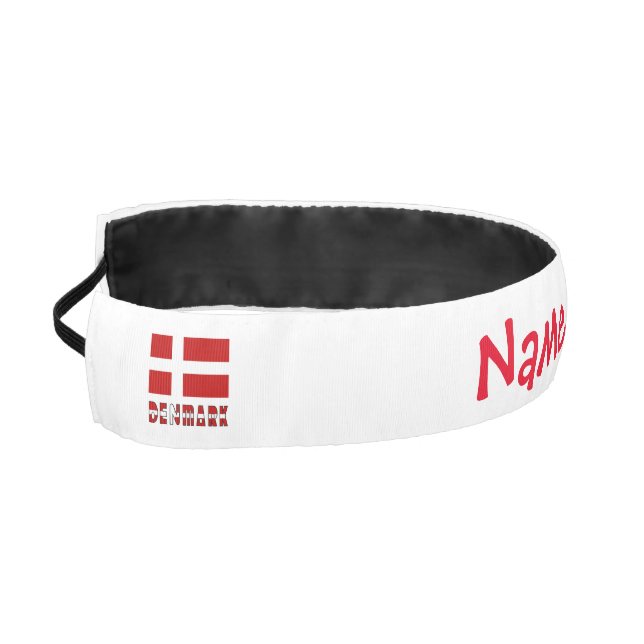 Denmark Danish Flag Red Personalization  Athletic Headband (Left)