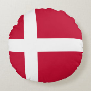 Denmark (Danish) Flag Round Pillow