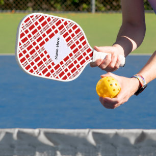 Denmark Danish Flag Tiled Personalized Name  Pickleball Paddle