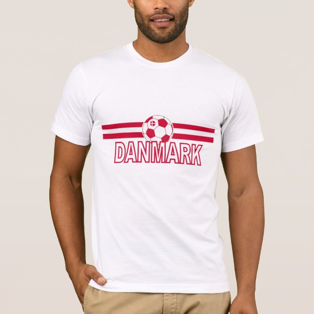 Denmark Danmark  soccer ball design T-Shirt (Front)