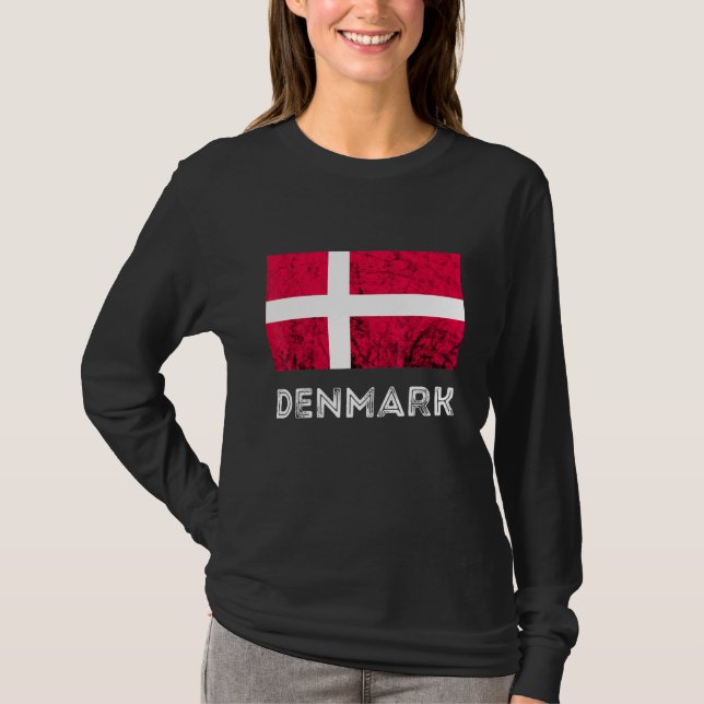 Denmark Dannebrog Danish Flag Dansk Roots Danish P T-Shirt (Front)