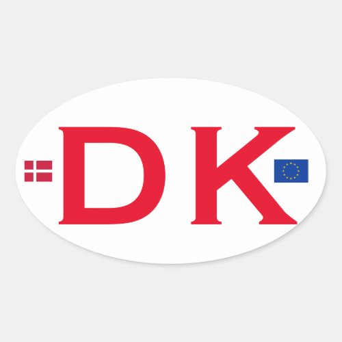 Denmark DK Euro_style Oval Sticker