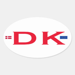 Denmark DK Euro-style Oval Sticker