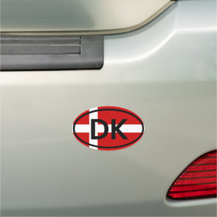 Denmark - DK - European Oval Car Magnet