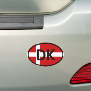 Denmark - DK - European Oval Car Magnet