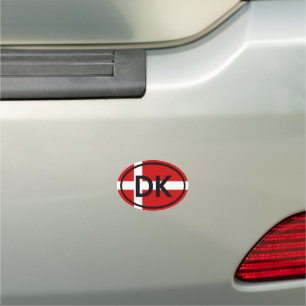 Denmark - DK - European Oval Car Magnet