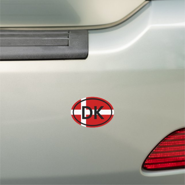 Denmark - DK - European Oval Car Magnet (In Situ)
