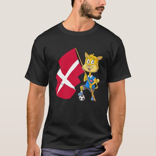 Denmark Fan Cat T-Shirt (Front)