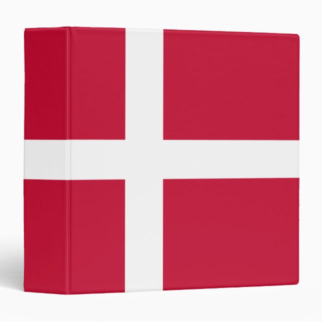Denmark Flag 3 Ring Binder (Front/Spine)