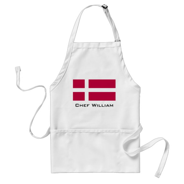 Denmark Flag Adult Apron (Front)