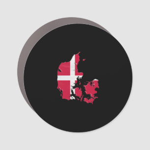 Denmark flag and map car magnet