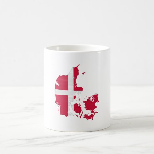 Denmark flag and map coffee mug