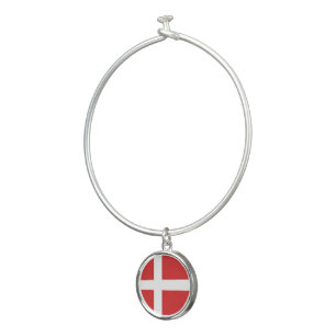 Denmark flag bangle bracelet