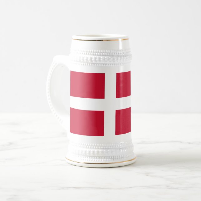 Denmark Flag Beer Stein (Front Left)