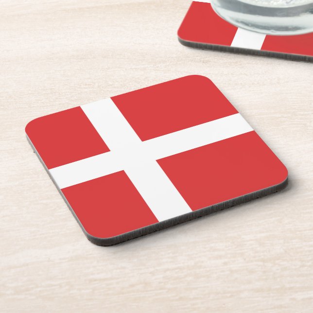 Denmark flag beverage coaster (Left Side)