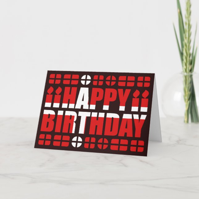 Denmark Flag Birthday Card (Front)