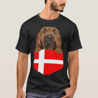 Denmark Flag Bloodhound Dog In Pocket