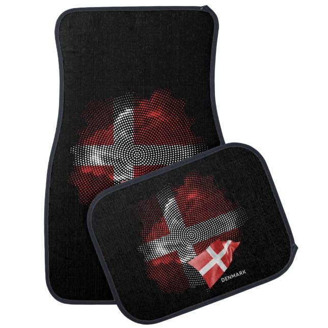 Denmark flag car floor mat (Set)