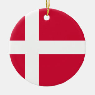 Denmark Flag Ceramic Ornament
