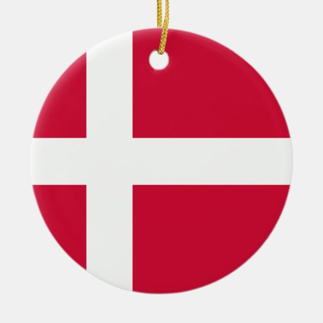 Denmark Flag Ceramic Ornament (Front)