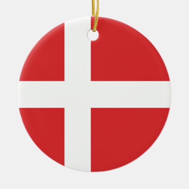 Denmark flag ceramic ornament (Front)