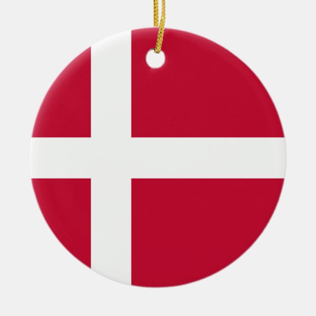Denmark Flag Ceramic Ornament (Front)