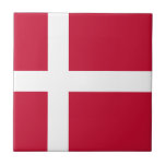 Denmark Flag Ceramic Tile<br><div class="desc">The Danish flag is a solid flag with a white cross. The used colors in the flag are red, white. The proportion of the Danish flag is 28:37. The Flag of Denmark was adopted in 1370. The first use of the current flag design was in 1370. The last change to...</div>