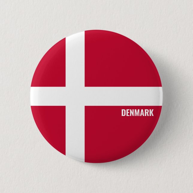 Denmark Flag Charming Patriotic Button (Front)