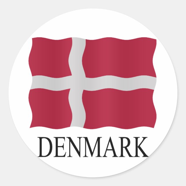 Denmark flag classic round sticker (Front)