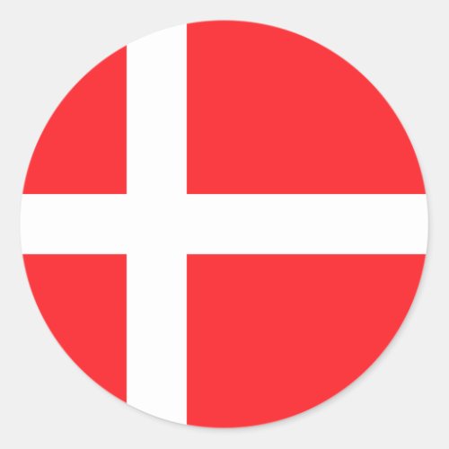 Denmark flag classic round sticker
