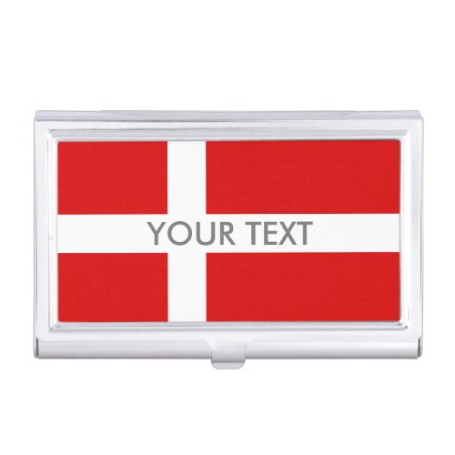 Denmark flag custom metal business card holder