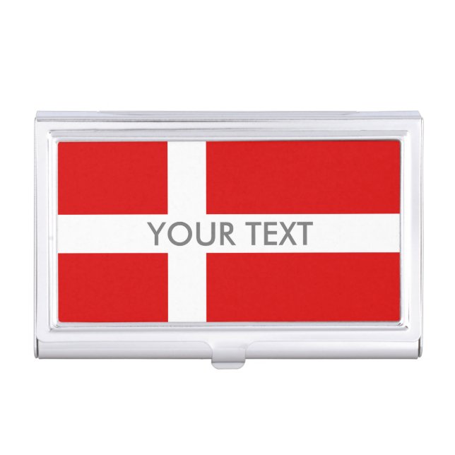 Denmark flag custom metal business card holder (Front)