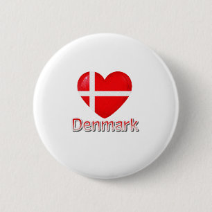 Denmark Flag Cutout Button