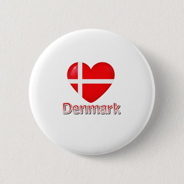 Denmark Flag Cutout Button (Front)