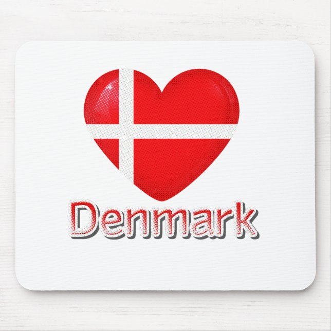 Denmark Flag Cutout Mouse Pad (Front)