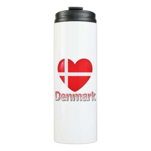 Denmark Flag Cutout Thermal Tumbler